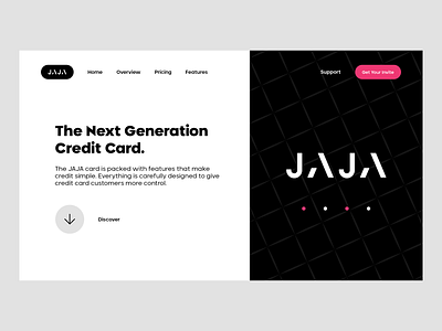 JAJA | Credit Card Company banking credit card design desktop finance jaja landing logo pink ui ux webdesign website