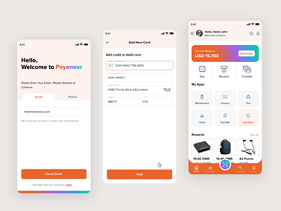 Payoneer App UI