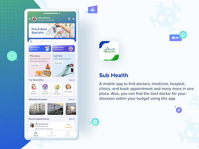 Sub Health - Medical Solution mobile app UI/UX animation app branding design graphic design illustration logo motion graphics typography ui ux vector web
