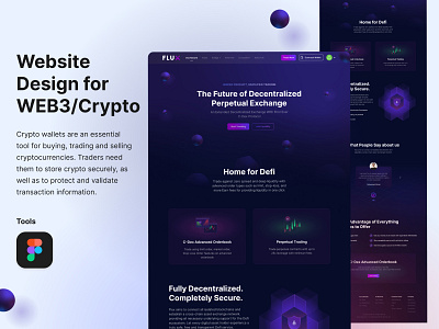 Flux Crypto Wallet Website Design app bitcoin blockchain consulting crypto crypto trading crypto wallet app cryptocurrency currency exchange digital currencies investment ui ux web web3.0 website agency