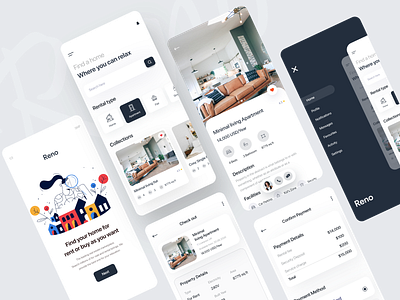 App mockup apartments for sale design icon illustration living mobile app typography ui ux