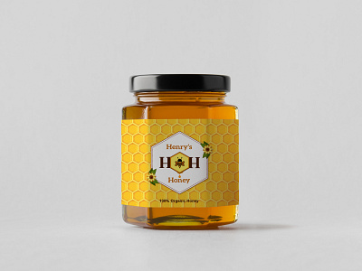 Henry's Honey branding design flat illustration label design label packaging minimal typography