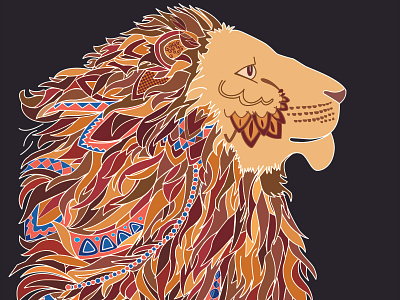 Sherkhan design illustration illustrator lion lion head