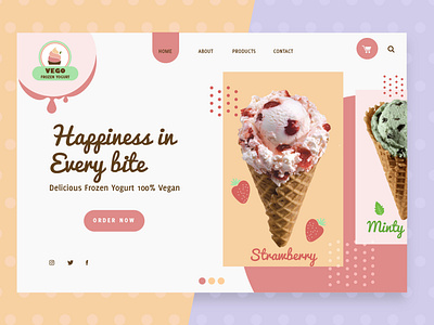 VEGO - Vegan Frozen Yogurt - website landing page