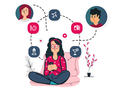 Hey chat Illustration design flat illustration illustration art ui ux