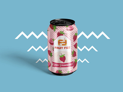 Fruit Fizz - Sassy Strawberry brand identity branddesign branding design flat illustration product design