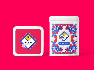 Zuno Fruit Tea - very berry crush - brand identity branddesign branding design flat food illustration product design