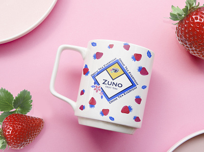 zuno fruit tea _berrycup brand identity branddesign branding design flat illustration logo minimal mockup product design
