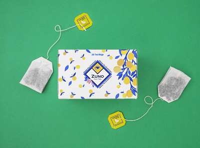 Zuno fruit tea _lemon sherbet brand identity branddesign branding design flat illustration packaging design product design