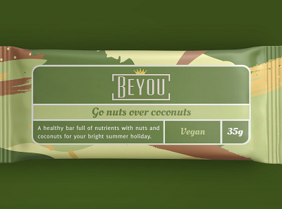 Beyou - Coconut bar - back brand identity branddesign branding design food illustration packaging design product design