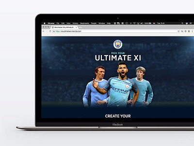 Man City - Ultimate XI football homepage interactive landing manchester team web app website