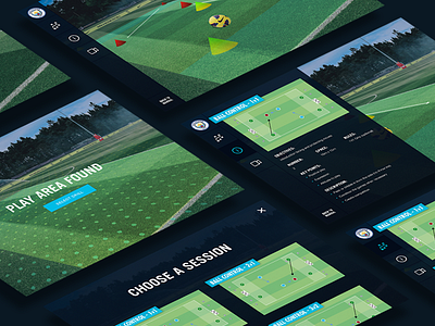Football ARkit concept app ar arkit dark drills football ipad menu side nav training ui virtual