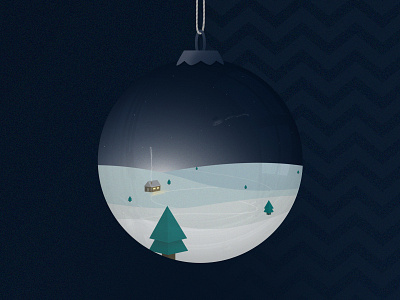 Day 20 - Shape Christmas bauble christmas illustration landscape moon night santa shape shapechristmas snow