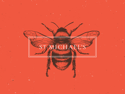 St. Michael's Logo bee brand branding identifier logo logomark manchester old vintage