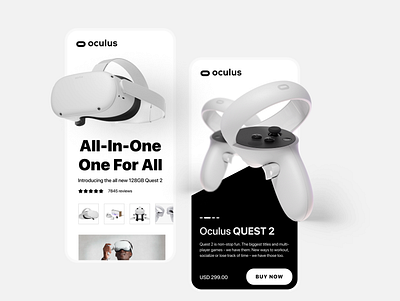 Oculus Quest 2 - Concept App app app design clean graphic design mobile app mobile ui design product design simple ui