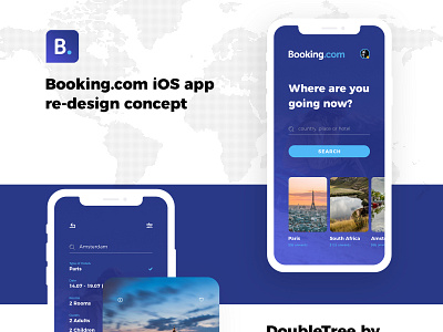 Booking.com Re-design concept app concept blue booking app clean design ui