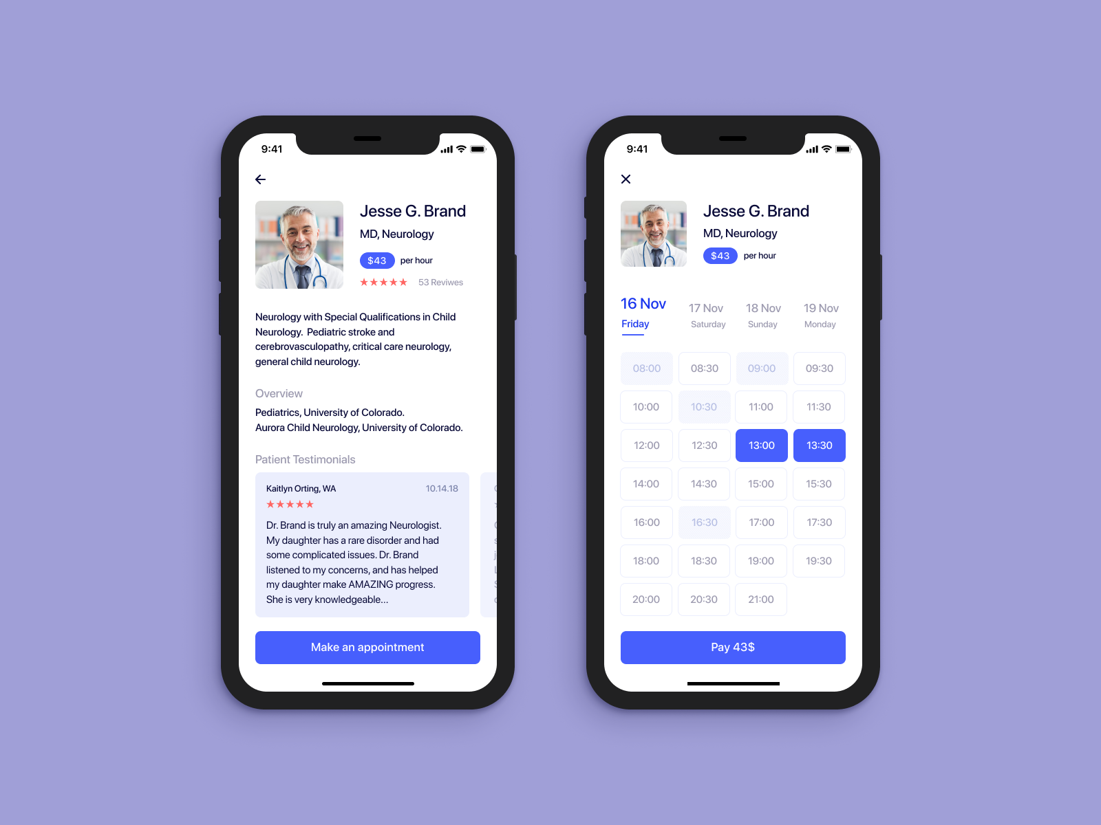 Online doctor consultation App by Oleg Epifanov on Dribbble