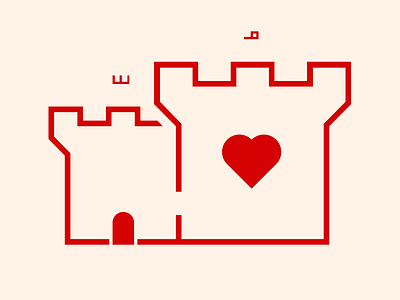 ّحُب arabian arabic castle clean design minimal red tattoo design typography