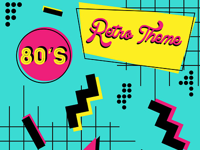 80's Retro Theme design icon illustration typography