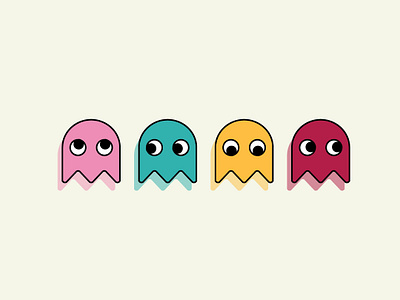 Pacman Ghosts design flat icon illustration vector