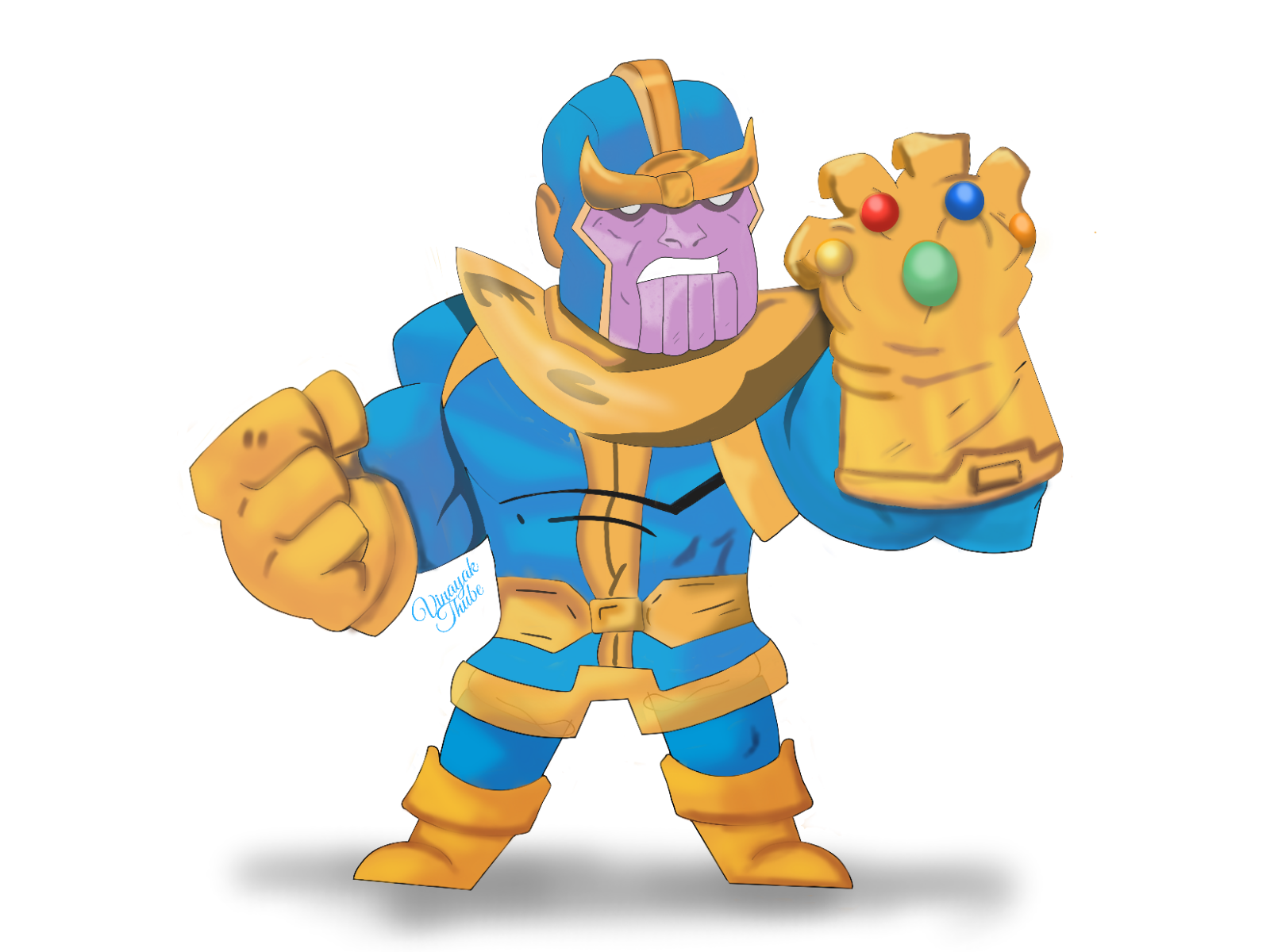 Chubby Thanos artwork artworks autodesk sketchbook digital illustration digitalart fanart illustration infinity gauntlet infinity stones marvel thanos villain