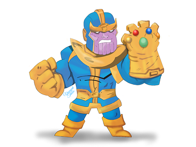 Chubby Thanos artwork artworks autodesk sketchbook digital illustration digitalart fanart illustration infinity gauntlet infinity stones marvel thanos villain