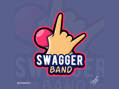 Swagger Band artwork band branding design digitalart doodle hand illustration logo logo design mascot logo music music album music art pop rock on swag typography vector