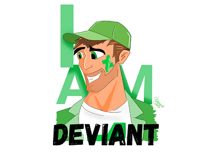 I am DEVIANT green illustration deviantart