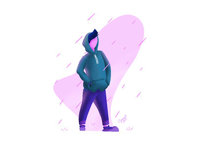 Rainy artwork digitalart hoodie illustration rain weather