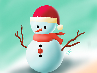 Snowman artwork autodesk sketchbook digitalart illustraion snow snowman winter