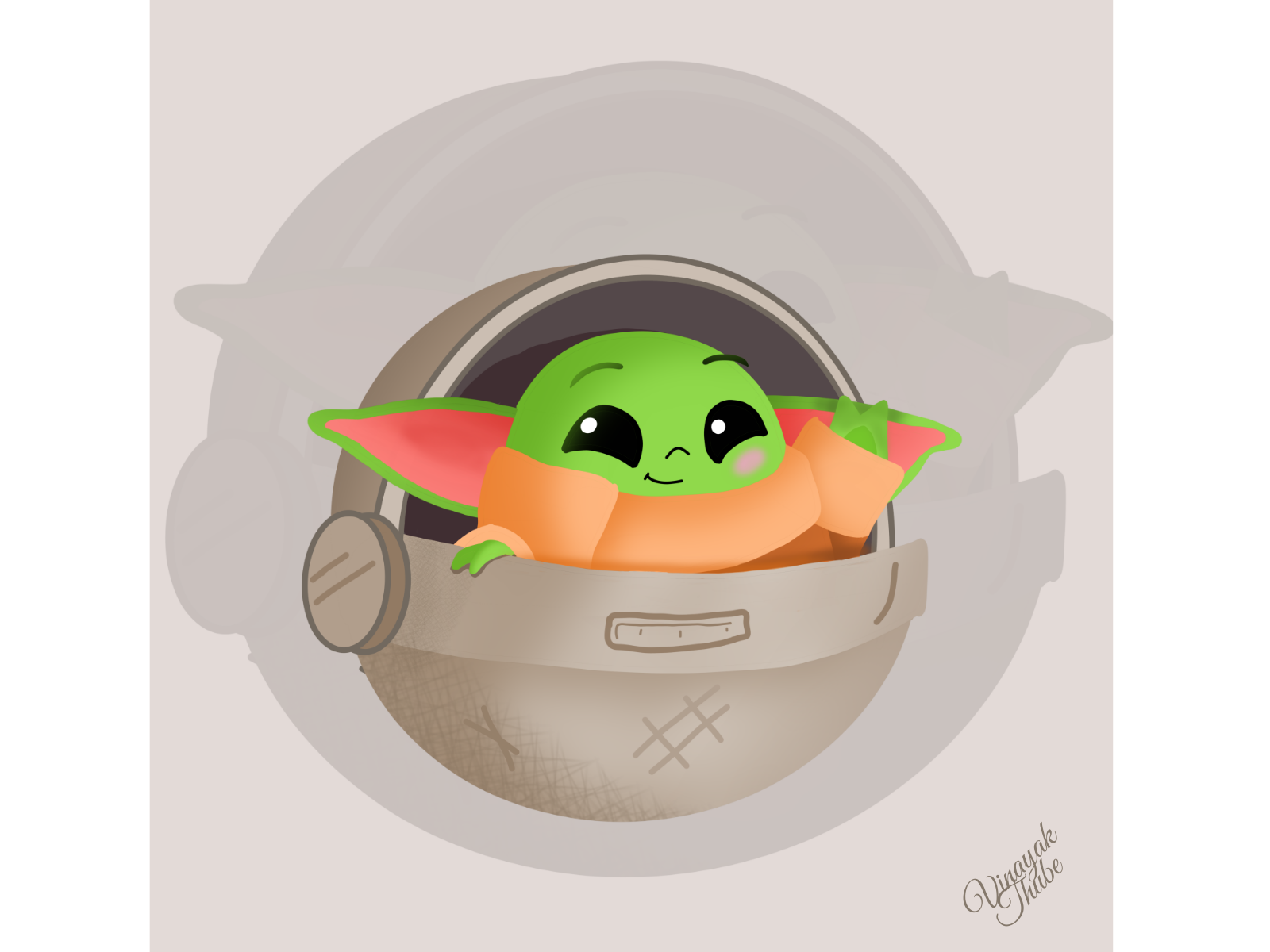 Baby Yoda on the way by Vinayak Thube on Dribbble