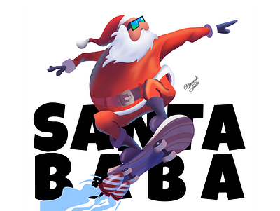 Santa Baba artworks autodesk sketchbook design digital illustration digitalart illustraion illustration tshirt design winter