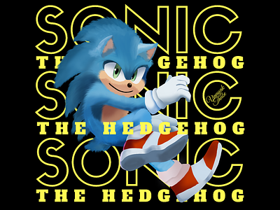 Sonic: the Hedgehog artwork autodesk sketchbook digital illustration digitalart graphic design illustration paramount pictures sonic the hedgehog tshirt art tshirt design typogaphy wallpaper design