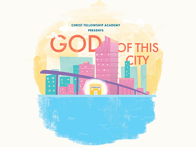 God In This City adobe children city city scape design graphic design icon illistration illustartor miami photoshop school school app spring