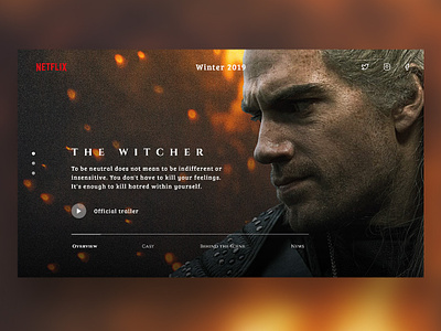 The Witcher Netflix Concept design homepage design landing page netflix ui webdesign