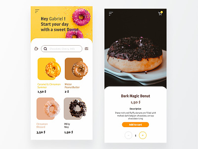 Donut shop design mobile app mobile app design mobile ui ui userinterface