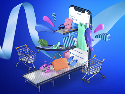 Banking&shopping illustration