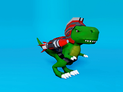 T Rex 3d art animation digital game design gaming lowpoly