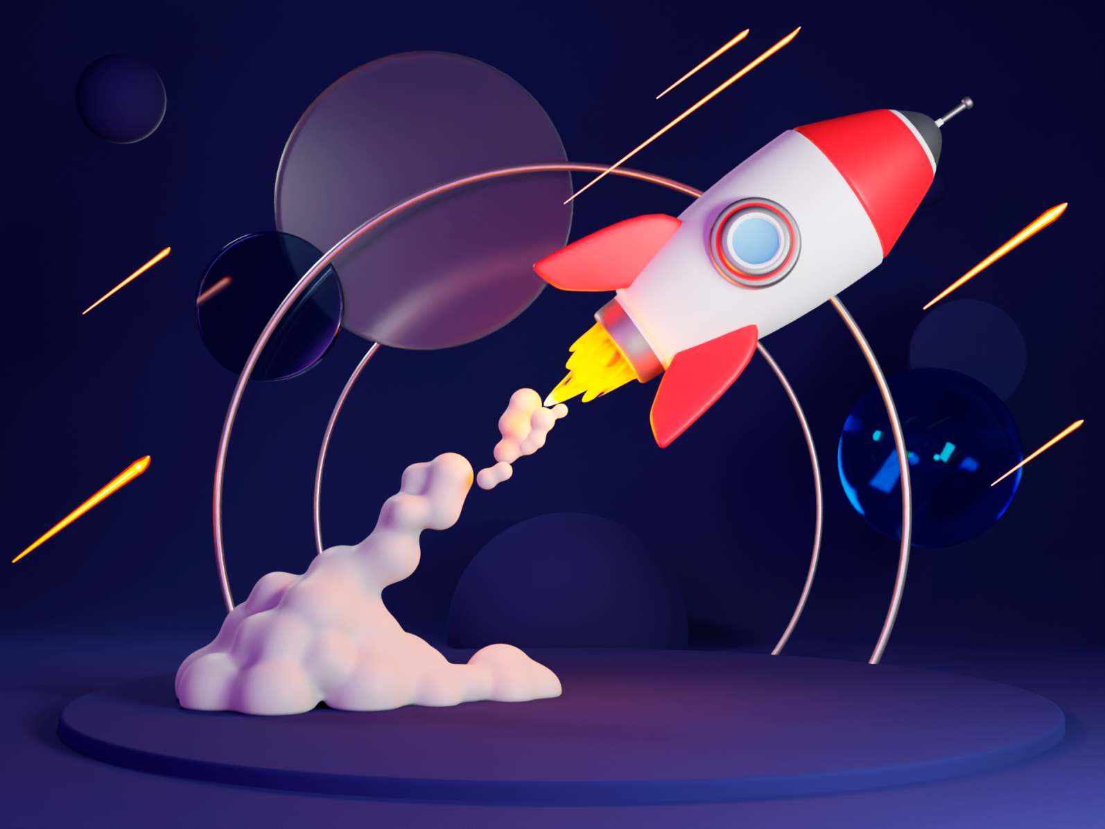 Rocket design 3D illustration by Alexey Skorokhod on Dribbble