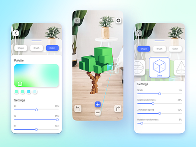 AR drawer 3d ar concept drawing mobile ui ux