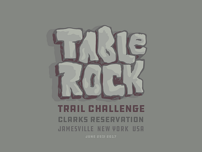 Table Rock Trail Challenge v01, Stone Tone lettering logo rock running trailrun