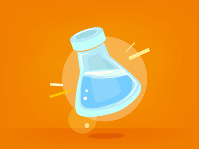Earl. erlenmeyer flask icon illustration science solution vector water