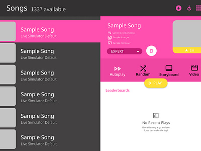 Live Simulator 2 - Song Select UI [Preview] game ui