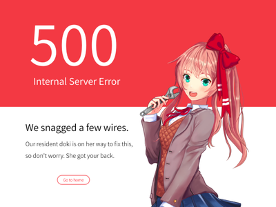 Sayonika Mod DB UI - Error Page Layout (500)