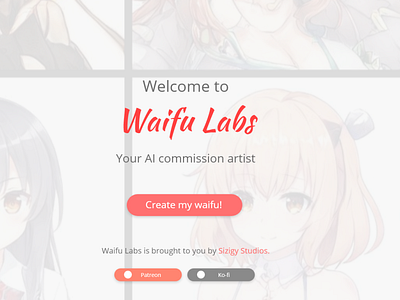 Waifu Labs' Frontend Proposal - Home