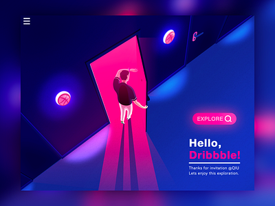 Hello dribbble! design illustration ui