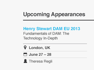 Upcoming Appearances helvetica minimal typography