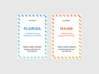 Florida, Maine business cards calling cards
