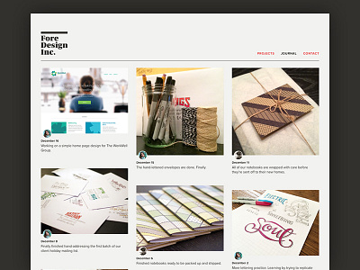 Fore Journal blog ui website