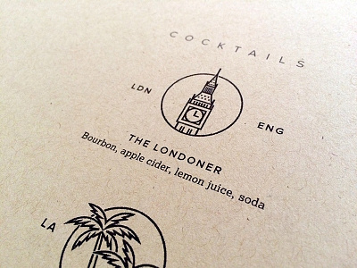 The Londoner illustration menu print